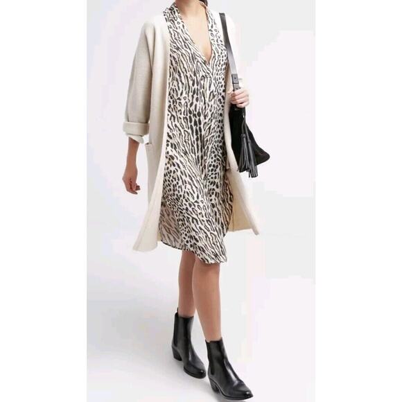 BY MALENE BIRGER Isslania Curved Hem Leopard print Shirt Dress Small? - Picture 2 of 12